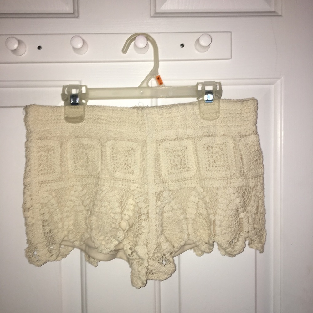 cream shorts